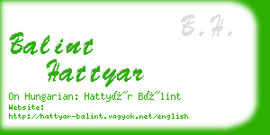balint hattyar business card